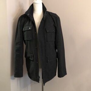 Calvin Klein Men’s Dress Coat – Charcoal Grey Wool Blend – Size Small